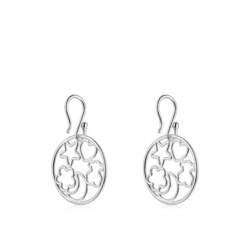 Tous Short Silver Silueta Earrings
